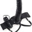 Fetish Fantasy Series Vibrating Hollow Strap-On Dildo and Adjustable Harness with Remote Control - Black - 8in