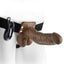 Fetish Fantasy Series Vibrating Hollow Strap-On Dildo with Balls and Harness with Remote Control - Chocolate - 7in