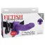 Fetish Fantasy Series Vibrating Hollow Strap-On Dildo with Balls and Harness with Remote Control - Purple - 7in