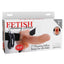 Fetish Fantasy Series Vibrating Hollow Strap-On Dildo with Balls and Harness with Remote Control - Flesh/Vanilla - 7in