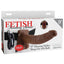 Fetish Fantasy Series Vibrating Hollow Strap-On Dildo with Balls and Harness with Remote Control - Chocolate - 9in