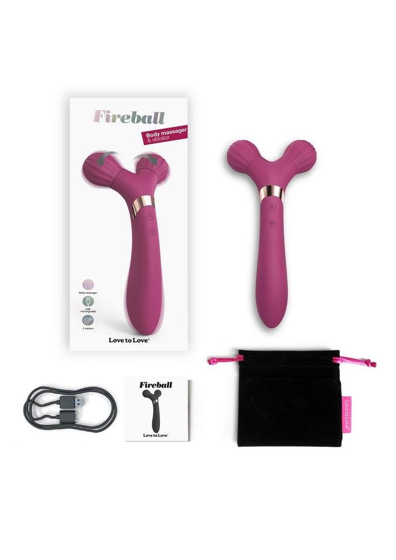 Fireball Rechargeable Silicone Body Massager and Vibrator - Plum Star/Purple