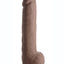 Fleshstixxx Dual Density Silicone Bendable Dong with Balls - Chocolate - 10in