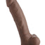 Fleshstixxx Silicone Rechargeable Vibrating Dong with Balls - Chocolate - 8in