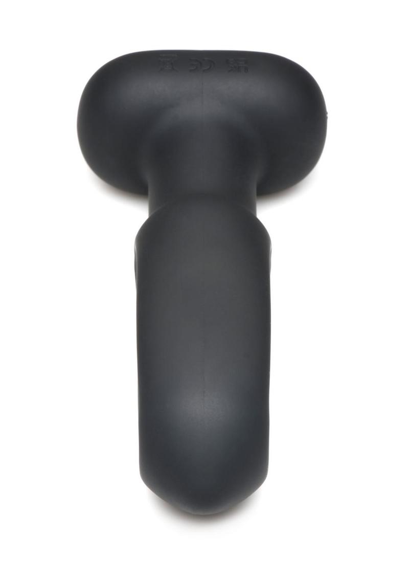 Flickers Bum Flick Flicking and Vibrating Rechargeable Silicone Butt Plug with Remote - Black