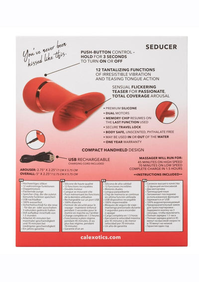French Kiss Seducer Rechargeable Silicone Clitoral Stimulator - Red