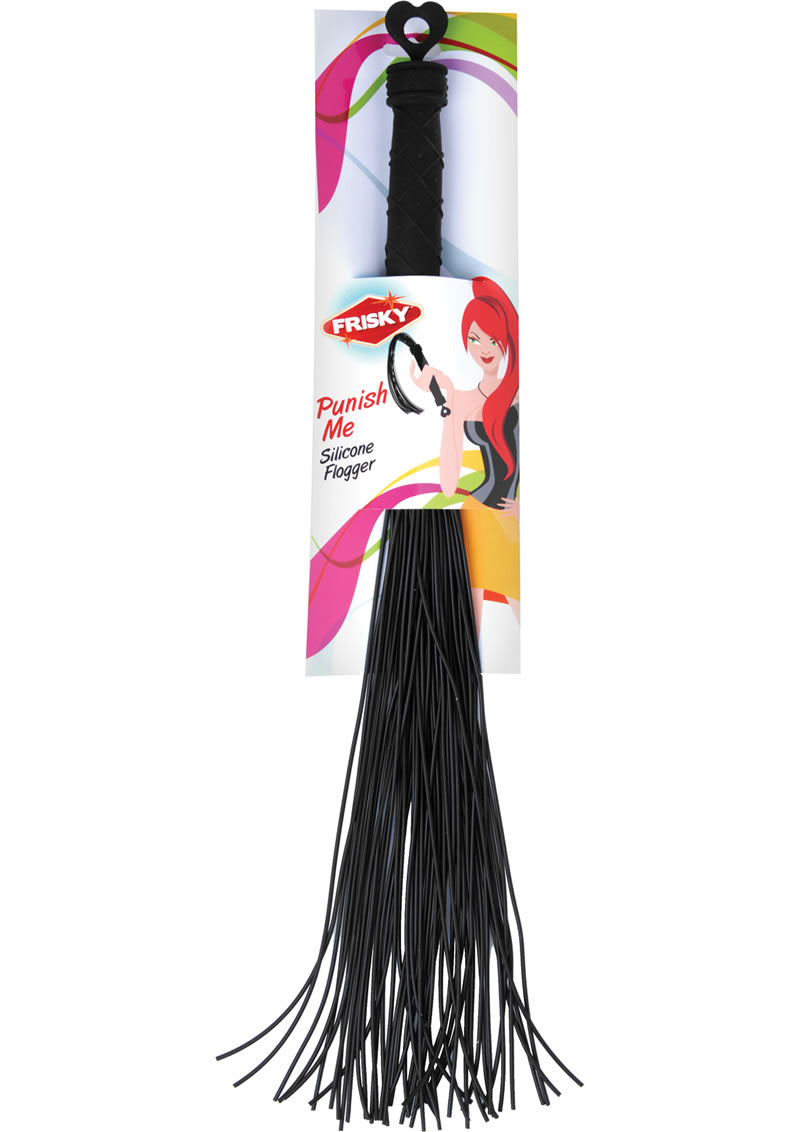 Frisky Punish Me Silicone Flogger - Black