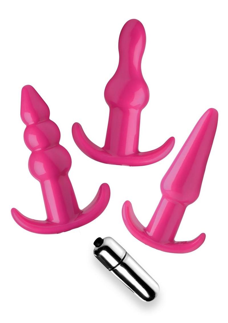 Frisky Thrill Trio Anal Plug - Pink - Set