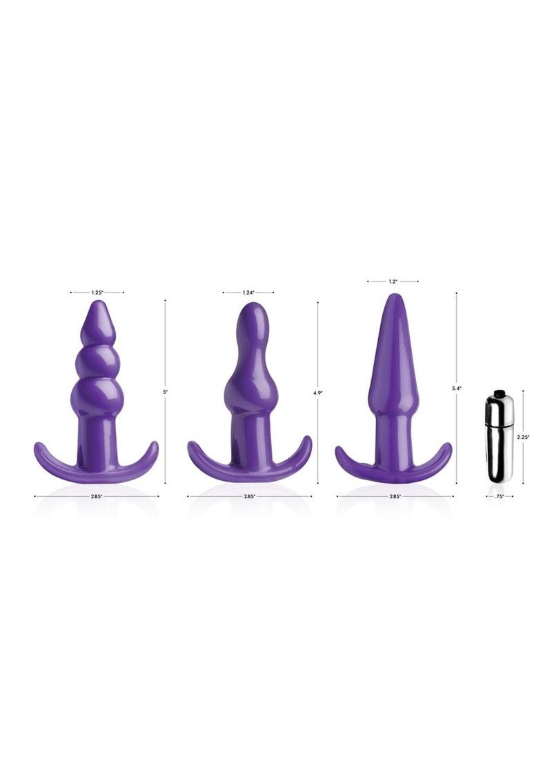 Frisky Thrill Trio Anal Plug - Purple - Set