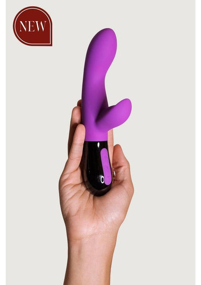 Gaia 2.0 Rechargeable Silicone Double Stimulator - Black/Purple