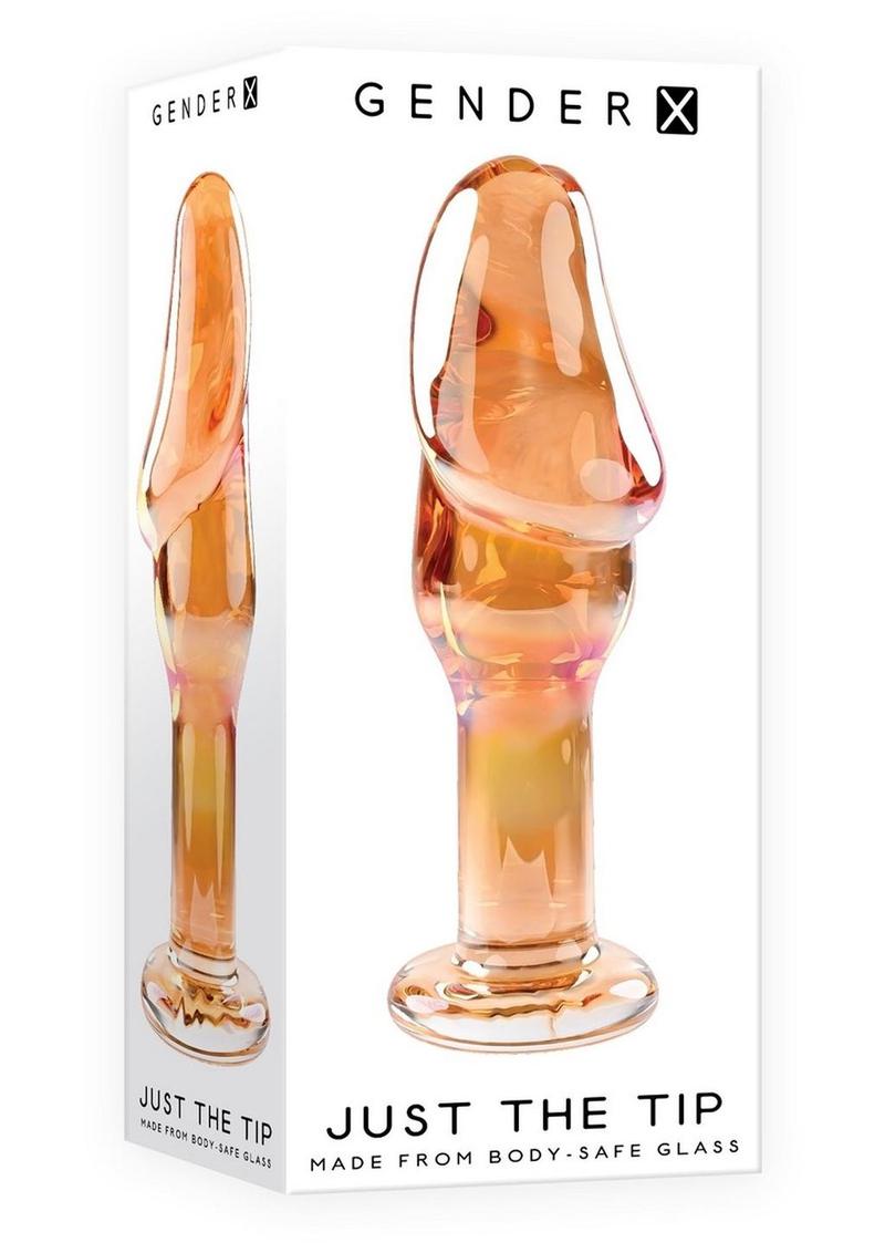 Gender X Just The Tip Glass Dildo - Gold/Multicolor/Orange/Red