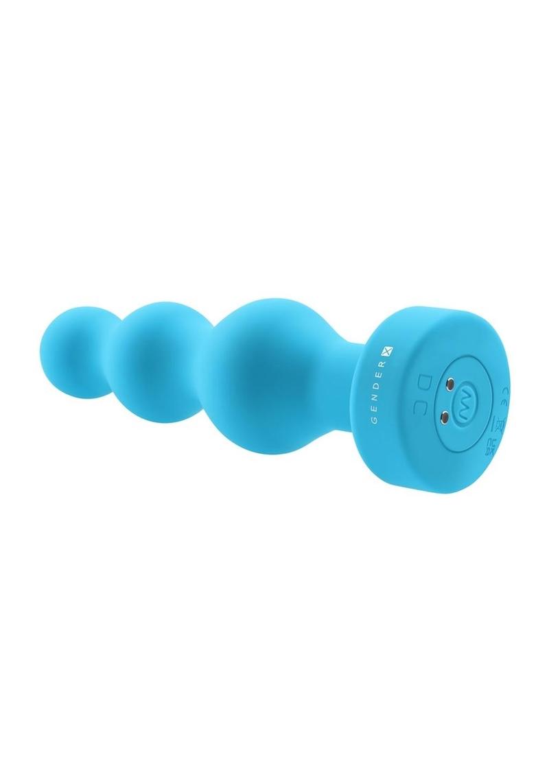 Gender X Plugged Up Rechargeable Silicone Anal Beads - Blue