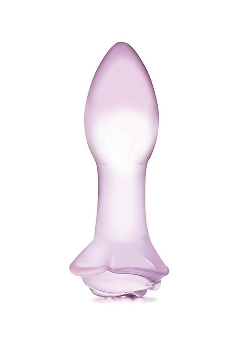 Glas Blossom Ring Glass Anal Plug - Pink