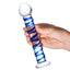 Glas Blue Spiral Glass Dildo - Blue/Clear