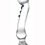 Glas Curved G-Spot Glass Textured Dildo - Blue/Clear - 6in