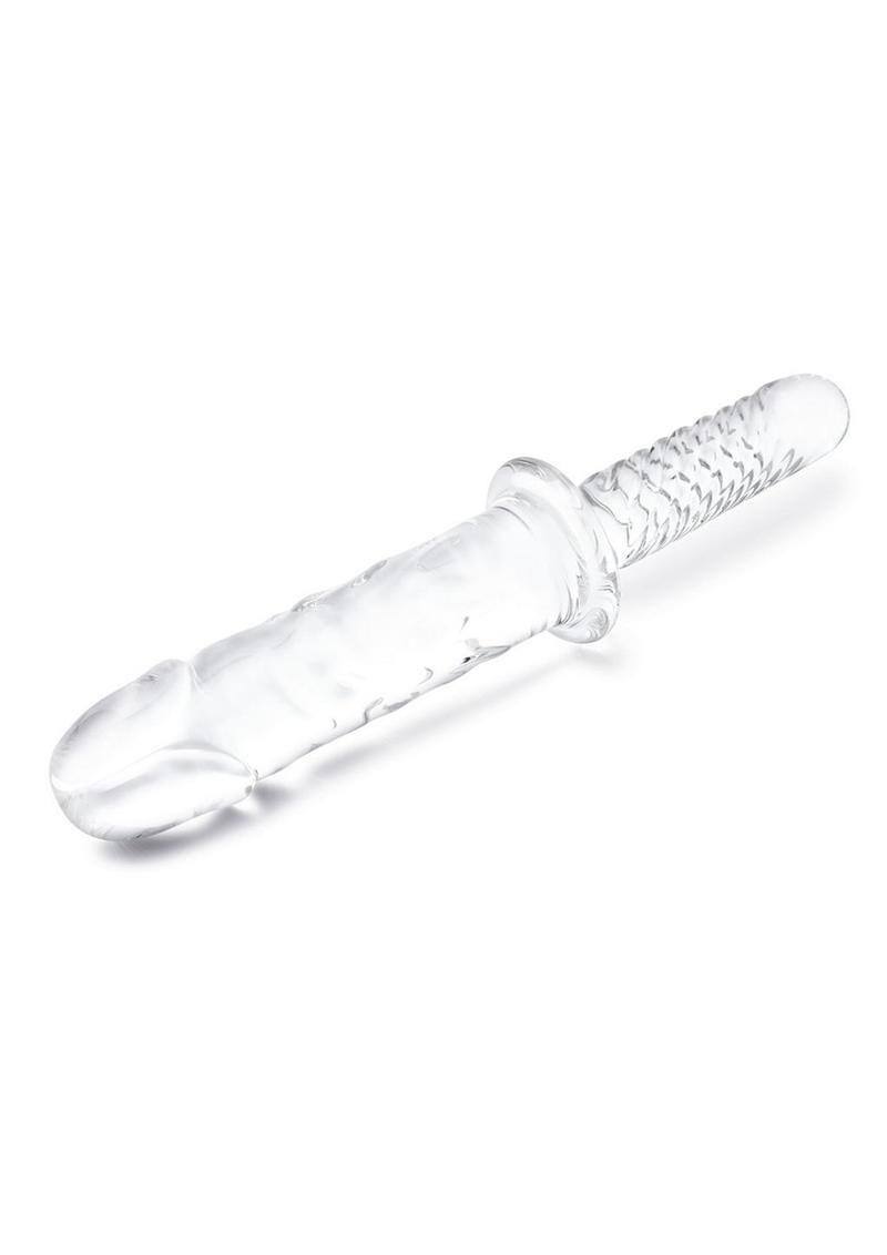 Glas Girthy Glass Cock Double Ended with Handle - Clear - 11in