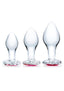 Glas Heart Jewel Glass Anal Training - Clear - 3 Piece/Set