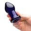 Glas Rechargeable Remote Controlled Vibrating Glass Butt Plug - Blue - 3.5in