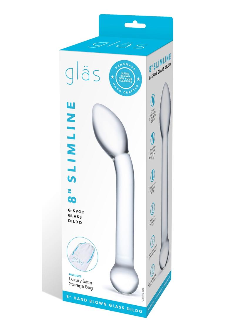 Glas Slimline G-Spot Glass Dildo - Clear - 8in