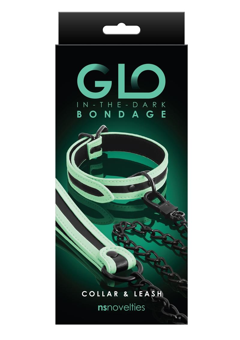 Glo Bondage Glow In The Dark Collar and Leash