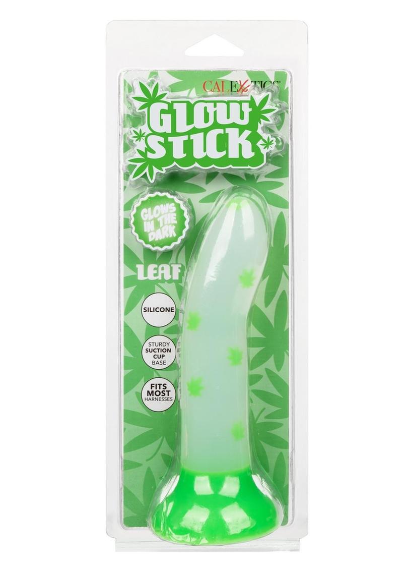 Glow Stick Leaf Silicone Glow In The Dark Dildo with Suction Base