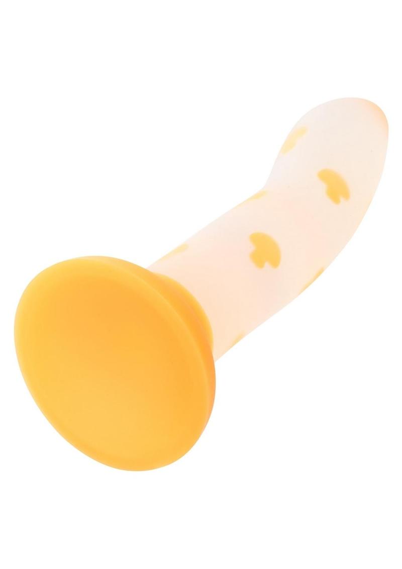 Glow Stick Mushroom Silicone Glow In The Dark Dildo with Suction Base - Orange