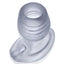 Glowhole 1 Light Up Hollow Silicone Buttplug - Clear/Cool Ice - Small