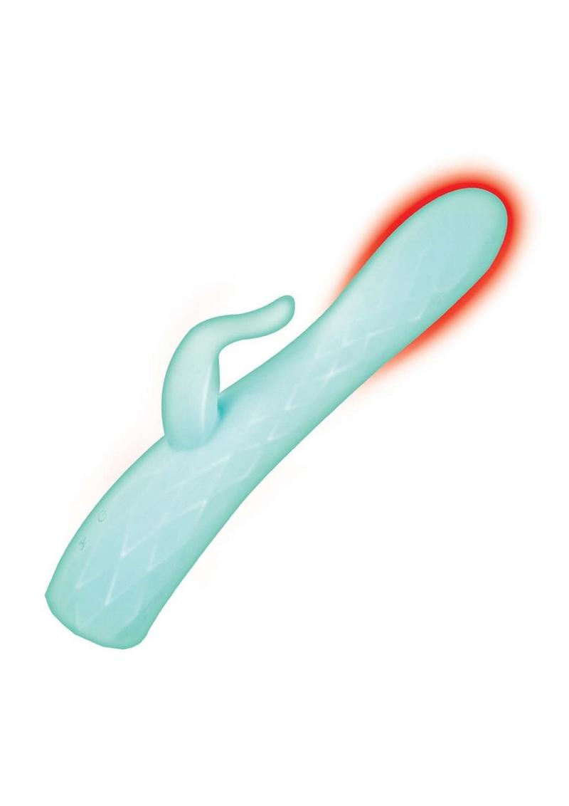 Goddess Heat Up Rotating Rechargeable Silicone Massager - Aqua