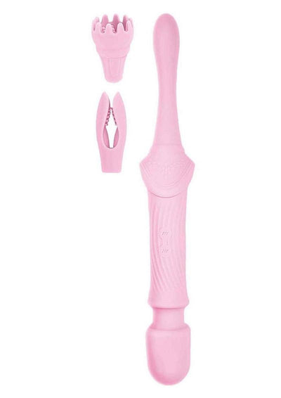 Goddess Pink Elegance Rechargeable Silicone Duel End Massager - Pink