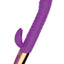 Goddess Thrusting Delight Rechargeable Silicone Dual Stimulating Vibrator - Purple