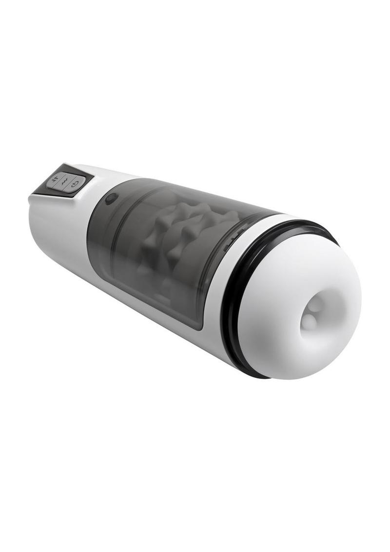 Gx Get Your Stroke On Rechargeable Silicone Thrusting Stroker - White