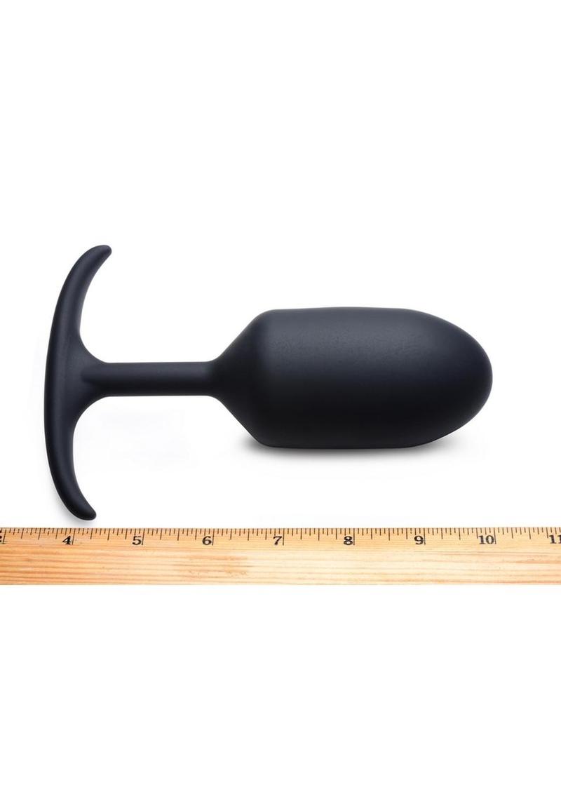 Heavy Hitters Premium Silicone Weighted Anal Plug - Black - XLarge