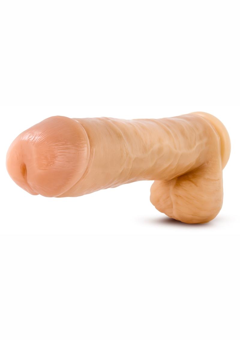 Hung Rider Hammer Dildo with Balls - Vanilla - 10in