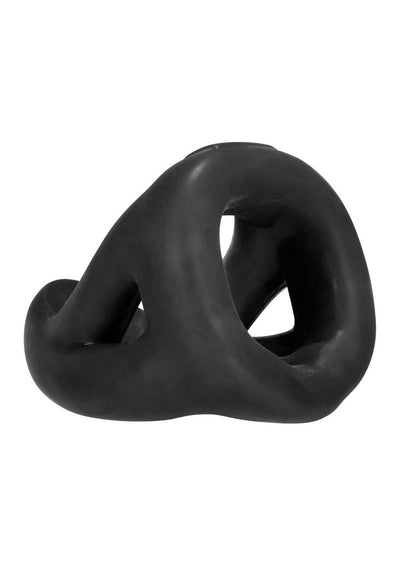 Hunkyjunk Slingshot Silicone 3 Ring Teardrop Cock Ring - Black