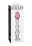 Icicles No. 12 Beaded Flower Glass Dildo - Clear/Pink - 7.25in