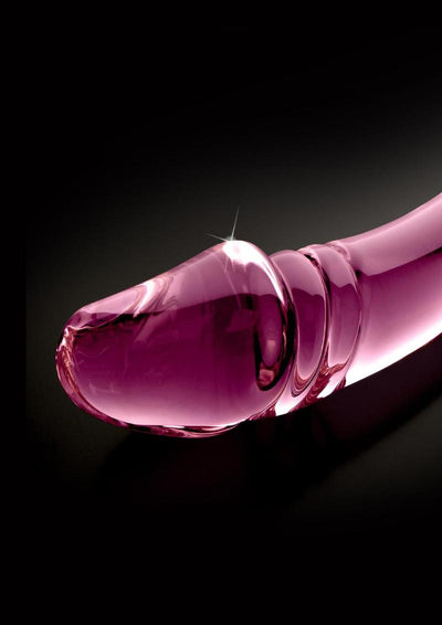 Icicles No. 57 Double-Sided Textured Glass Dildo - Pink - 9in