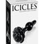 Icicles No 77 Flower Shaped Glass Anal Plug - Black