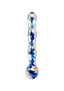 Icicles No. 8 Beaded Glass Dildo - Blue/Clear - 7in