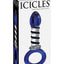 Icicles No 81 Textured Glass Juicer Anal Probe - Blue/Clear