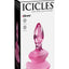 Icicles No. 90 Glass Anal Plug with Bendable Silicone Suction Cup - Pink