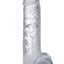 In A Bag Big Dick Dildo with Balls - Clear - 8in