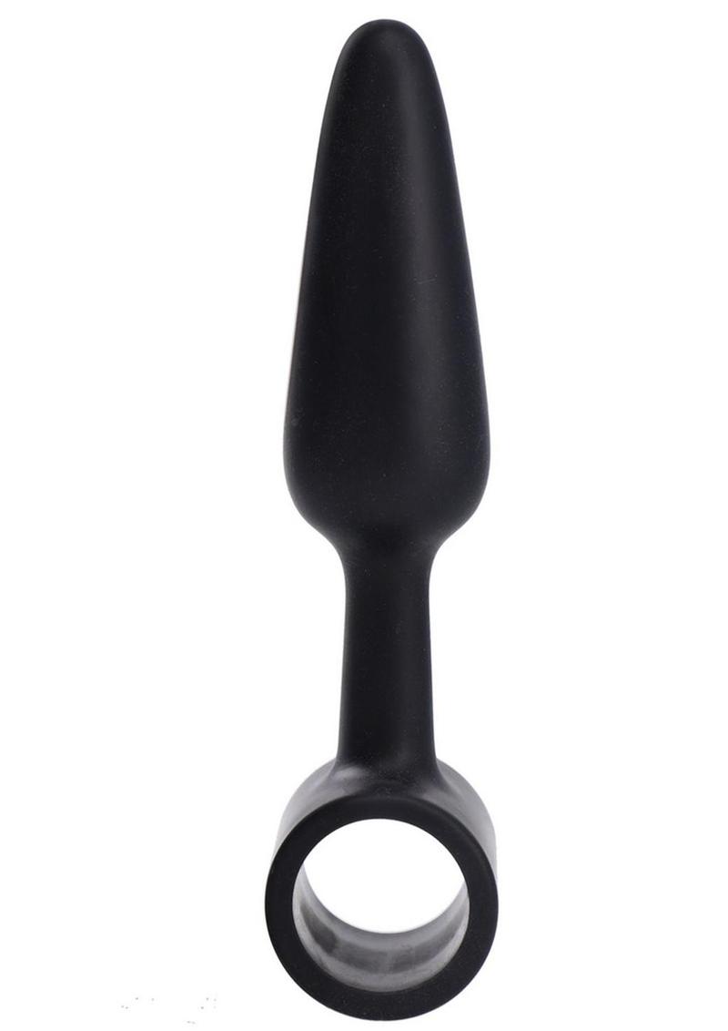 In A Bag Silicone Vibrating Butt Plug - Black - 3in