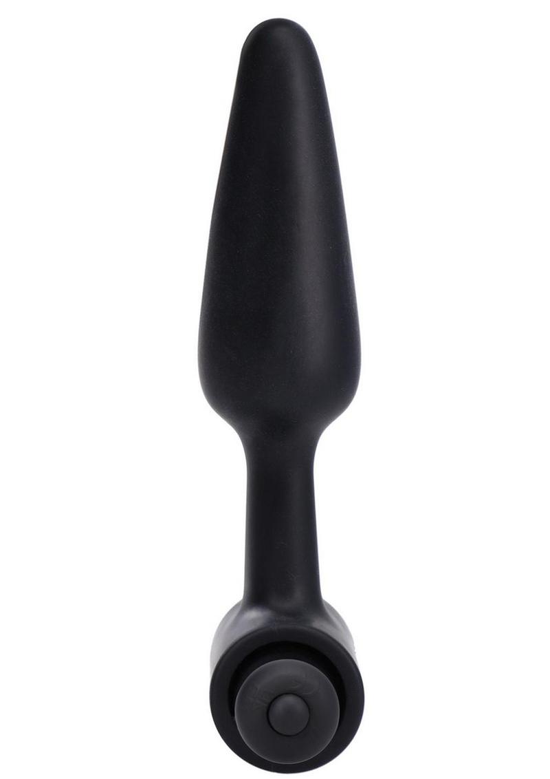 In A Bag Silicone Vibrating Butt Plug - Black - 4in