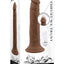 In Thrust We Trust Rechargeable Silicone Dildo with Remote - Chocolate