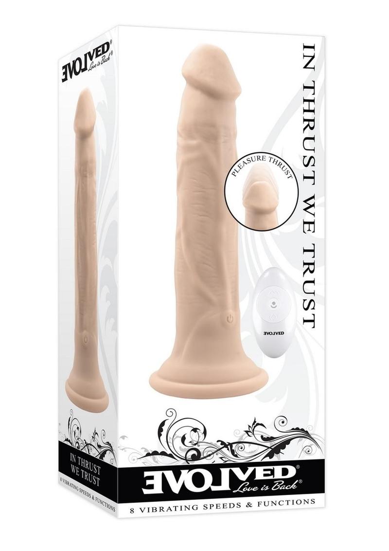 In Thrust We Trust Rechargeable Silicone Dildo with Remote