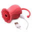 Inmi Bloomgasm Royalty Rose Rechargeable Silicone Textured Suction Clitoral Stimulator - Red