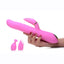 Inmi Versa-Thrust Rechargeable Silicone 10x Rabbit Vibrator with 3 Attachments - Pink