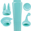 Intense Clit Teaser Kit Mini Vibrator with Silicone Attachments - Aqua/Blue