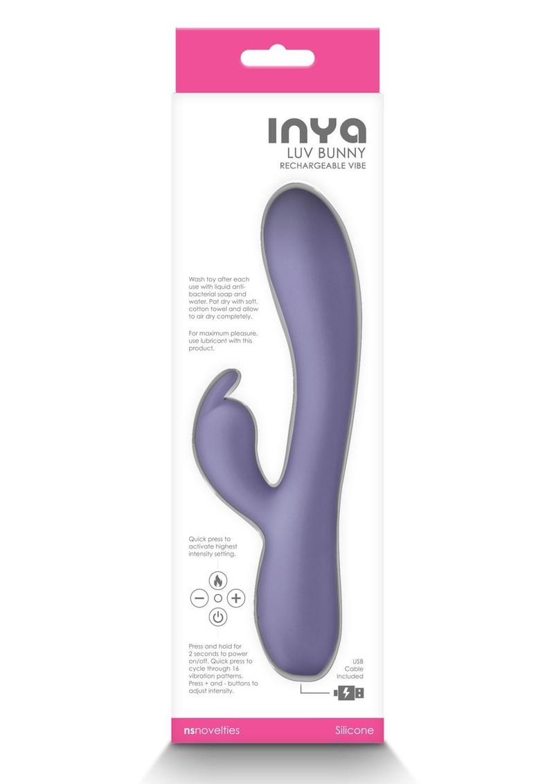 Inya Love Bunny Rechargeable Silicone Rabbit Vibrator - Purple