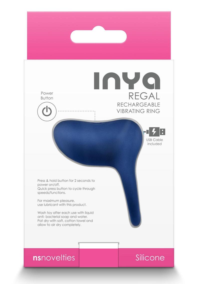 Inya Regal Rechargeable Siicone Cock Ring - Blue